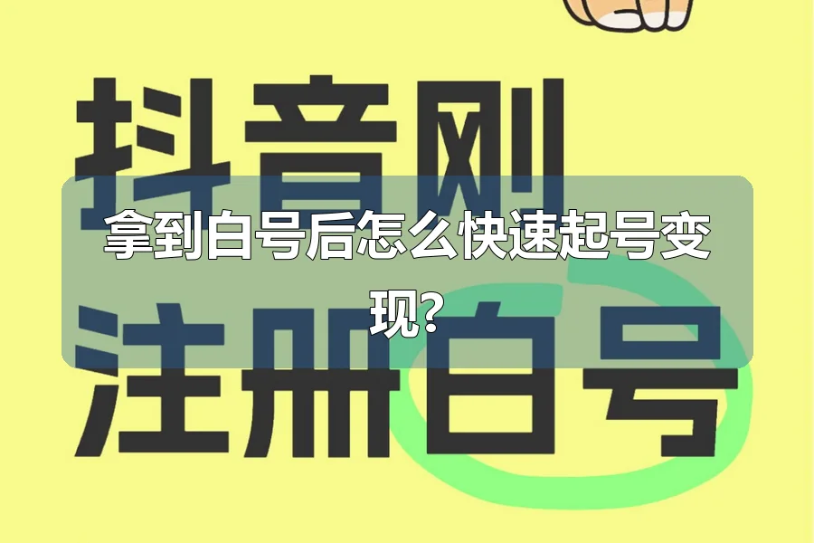 拿到白号后怎么快速起号变现?