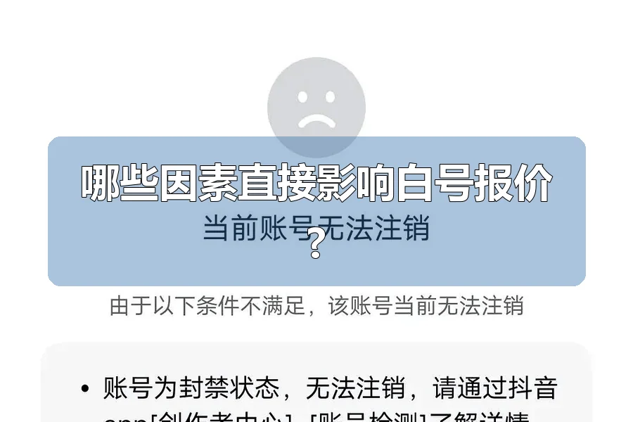 哪些因素直接影响白号报价?
